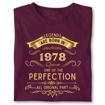 LEGENDS ARE BORN IN 1978 QUEEN GOLDEN