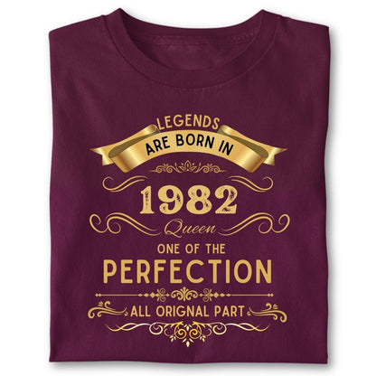 LEGENDS ARE BORN IN 1982 QUEEN GOLDEN