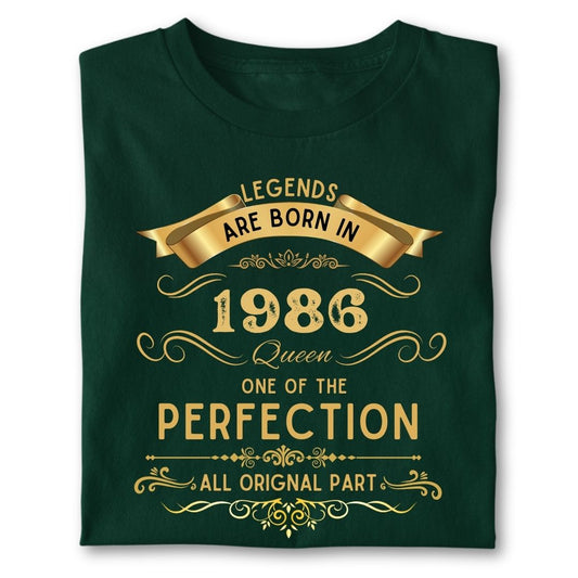 LEGENDS ARE BORN IN 1986 QUEEN GOLDEN