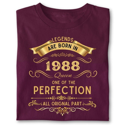 LEGENDS ARE BORN IN 1988 QUEEN GOLDEN